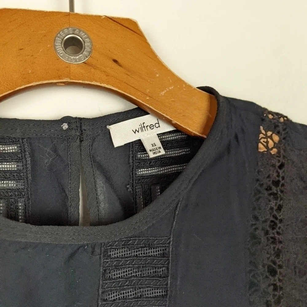 Aritzia Wilfred Black Peasant Top X Small - Picture 5 of 8